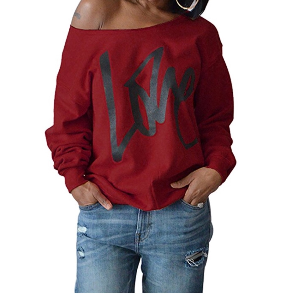 Beautiful women love sweat shirt letters print - Picture 6 of 8